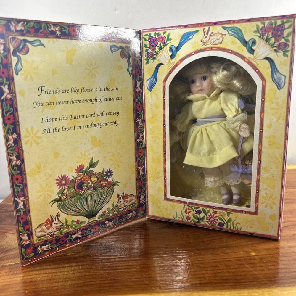 MARIE OSMOND Knickerbocker EASTER GREETING CARD DOLL Fine Porcelain 1995 VINTAGE